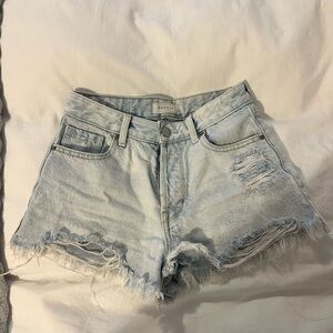 PacSun Light Wash Frayed Jean Shorts
